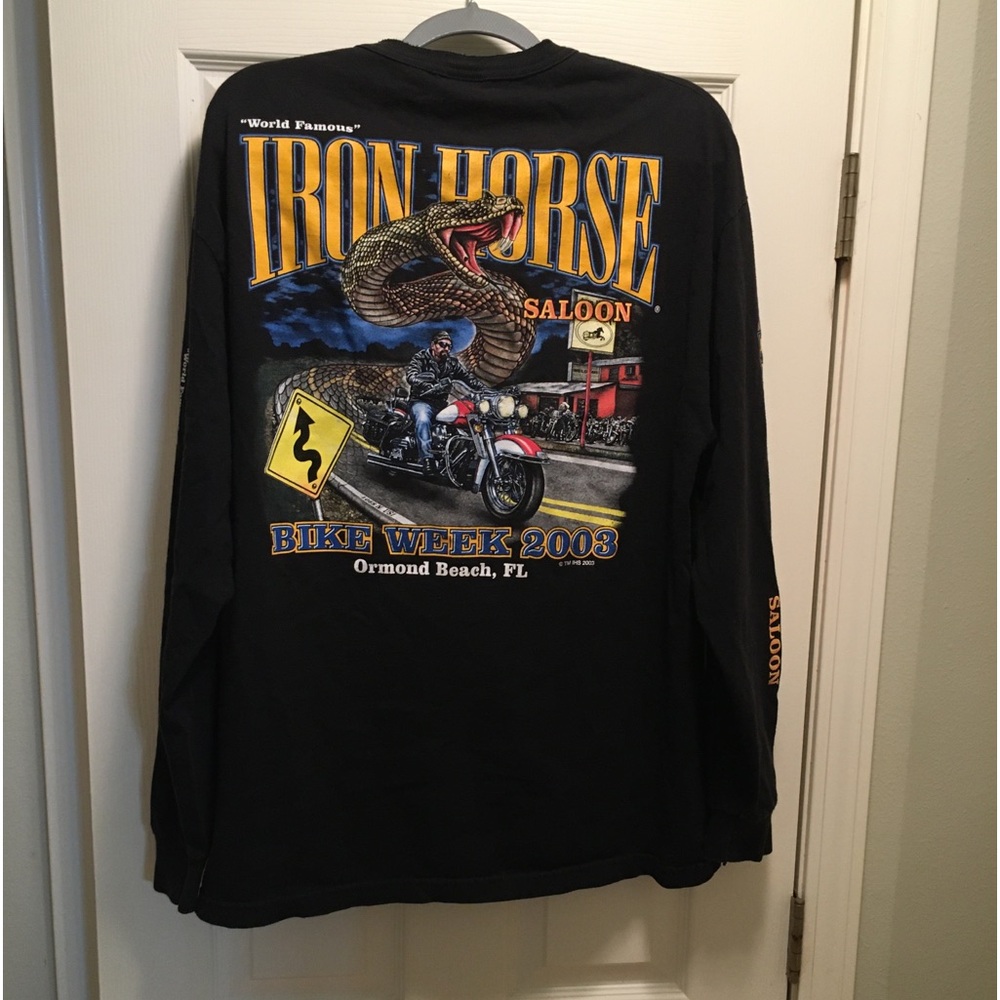 Vintage (2003) Iron Horse Saloon Bike Week Long Sleeved Henley Top